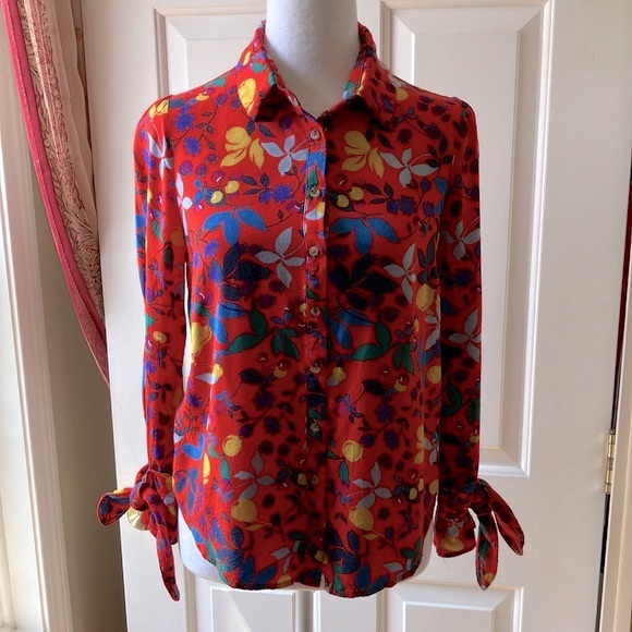 Maeve by Anthropologie Long Sleeve Multicolor Light Shirt - Picture 1 of 12